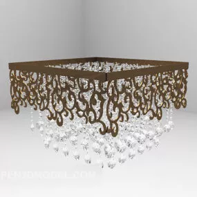 Glass Bead Hanging Chandelier Lighting 3d model