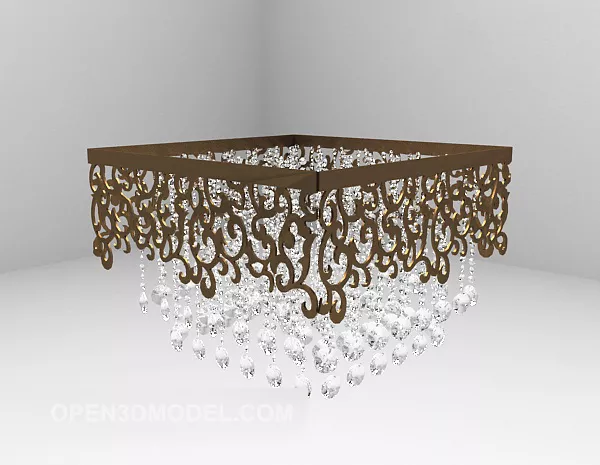 Glass Bead Hanging Chandelier Lighting 3d model Glass Bead Hanging Chandelier Lighting 3d model