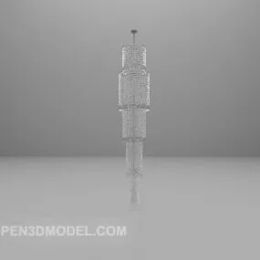Glass Chandelier Long Size 3d model