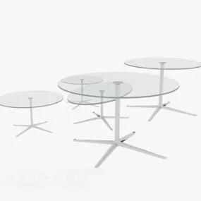 Glass Coffee Table, Side Table 3d model