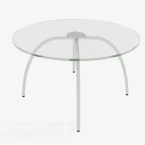 Glass Round Shaped Coffee Table 3d model