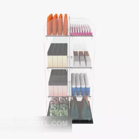 Supermarket Glass Shelf Showcase 3d model