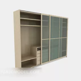 Glass Sliding Door Wardrobe 3d model