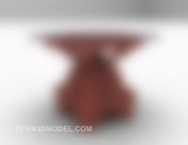 Glass Trim Wooden Table 3d model Glass Trim Wooden Table 3d model