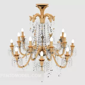 Gold Common Chandelier 3d model