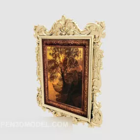 Gold European Hanging Painting 3d model