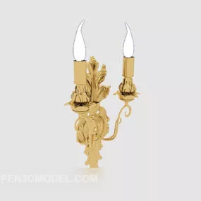 Gold European Home Wall Lamp Design 3d model