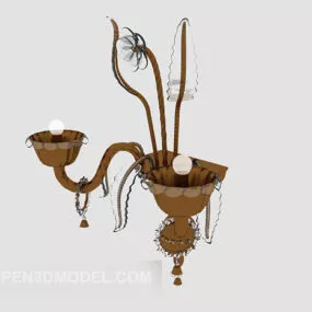 Gold European Minimalist Wall Lamp 3d model