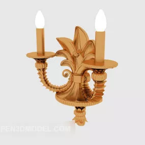 Gold European Retro Wall Lamp 3d model