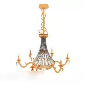 Gold European Style Chandelier 3d model