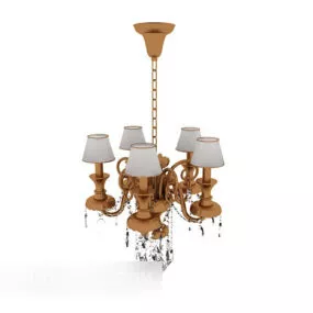 Gold European Style Home Chandelier 3d model