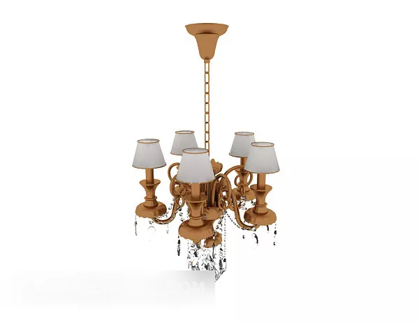 Gold European Style Home Chandelier 3d model Gold European Style Home Chandelier 3d model