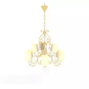 Gold Fresh Chandelier 3d model