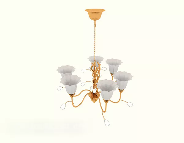 Gold European Euro Chandelier 3d model Gold European Euro Chandelier 3d model