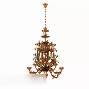 Gold Fancy Chandelier 3d model