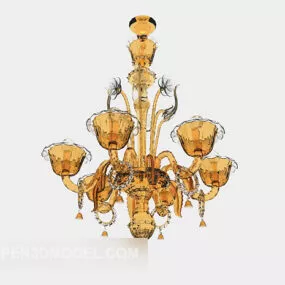 Gold Home Chandelier Luxury 3d model