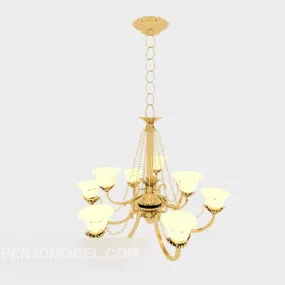 Gold Home Common Chandelier Design 3d model