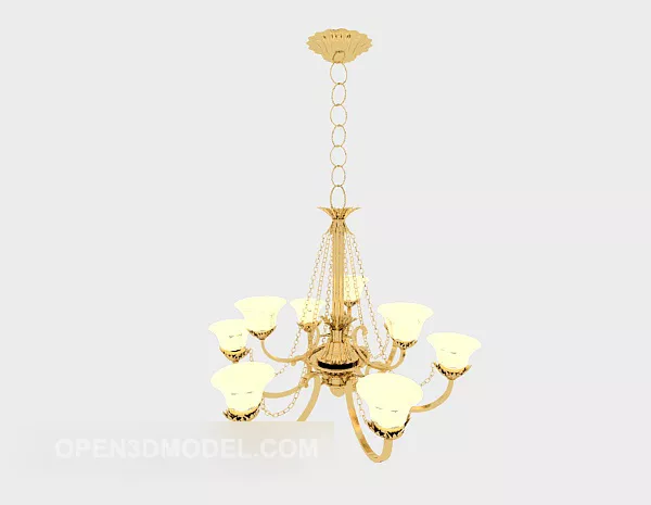 Gold Home Common Chandelier Design 3d model Gold Home Common Chandelier Design 3d model