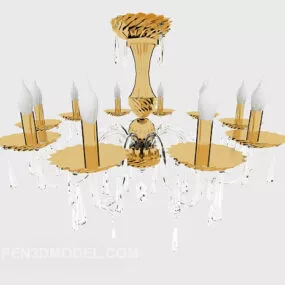 Gold Home Crystal Chandelier Design 3d model