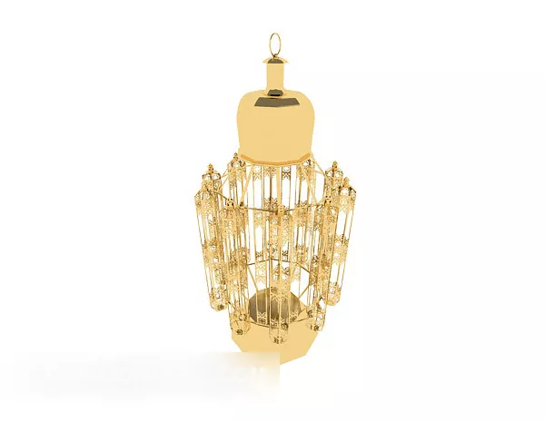 Gold Lighting Lamp 3d model Gold Lighting Lamp 3d model