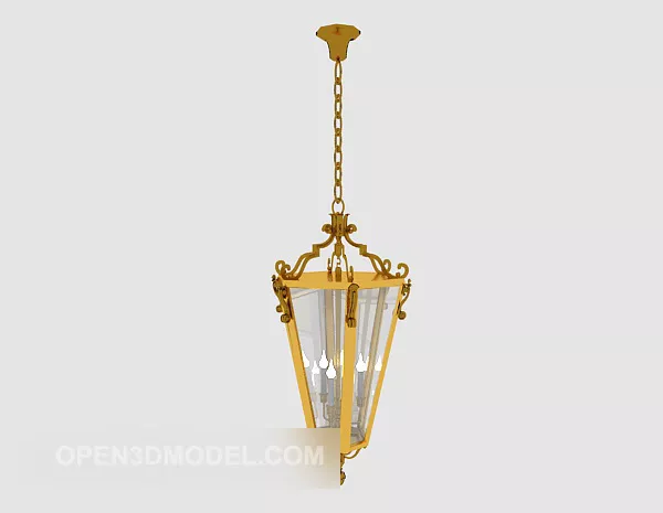 Gold Simple Chandelier Design 3d model Gold Simple Chandelier Design 3d model