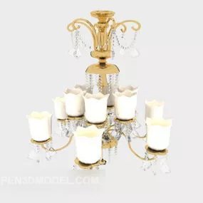 Gold Simple Generous Chandelier 3d model
