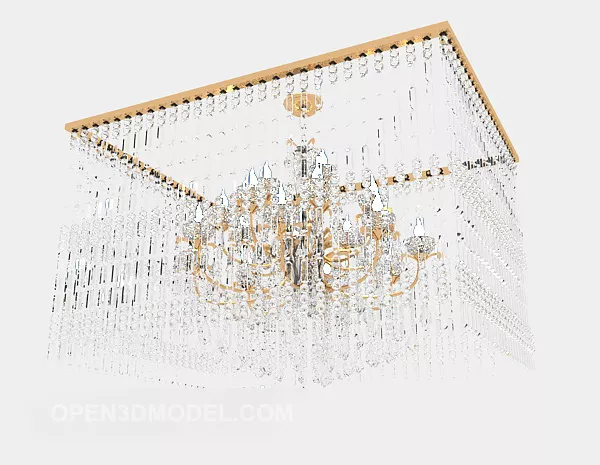 Gorgeous Square Crystal Chandelier 3d model Gorgeous Square Crystal Chandelier 3d model