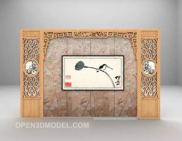 Wave Photo Painting Frame Decorative 3d model