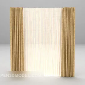 Gray And White Two-color Curtain Furniture 3d model