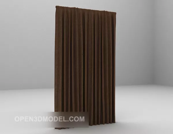 Brown Windows Curtain 3d model Brown Windows Curtain 3d model