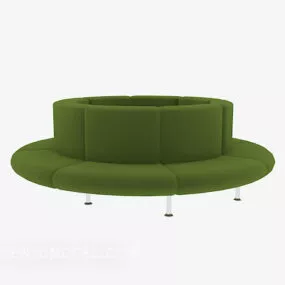 Green Round Multi-seaters Sofa 3d model