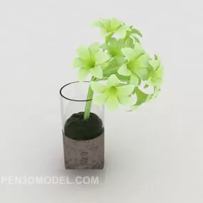 Green Plant Pot For Office 3d model