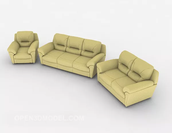 Green Combination Home Sofa 3d model Green Combination Home Sofa 3d model