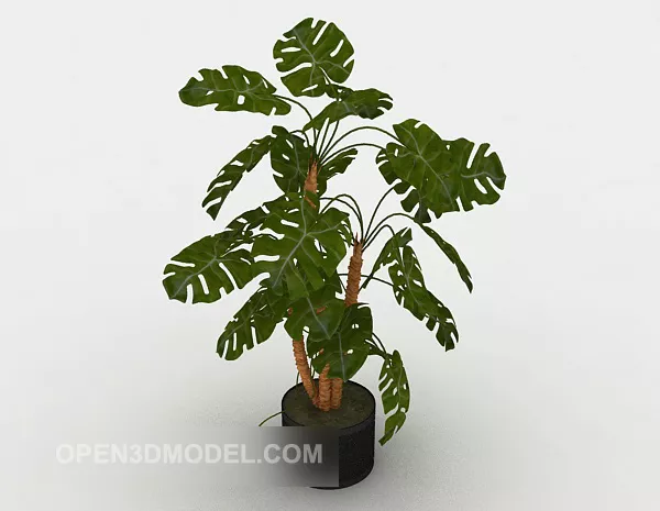 Green Decorative Potted Plant 3d model Green Decorative Potted Plant 3d model