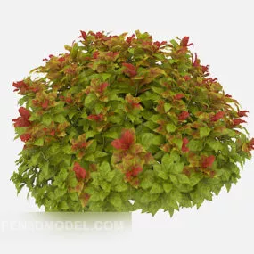 Green Flower Bed Plant 3d model
