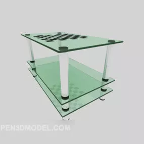 Green Glass Coffee Table 3d model
