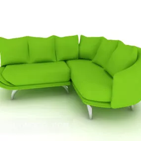 Green Fabric Minimalist Sofa 3d model