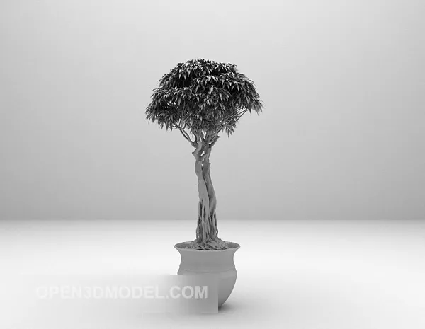 Green Potted Office Decor 3d model Green Potted Office Decor 3d model