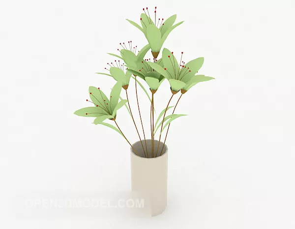 Green Simple Potted Tree 3d model Green Simple Potted Tree 3d model