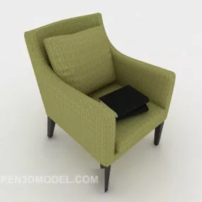 Green Single Lounge Chair Design 3d model