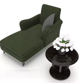 Green Single Lounge Chair Sofa Furniture 3d model