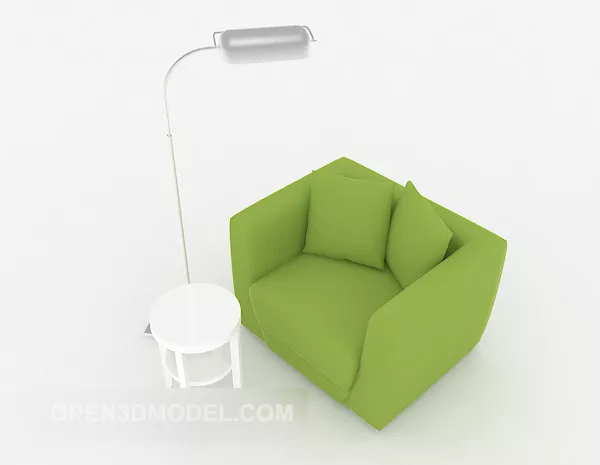 Green Single Sofa Fabric Material 3d model Green Single Sofa Fabric Material 3d model