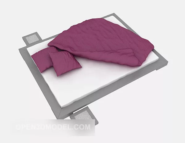 Grey Bed Download 3d model Grey Bed Download 3d model