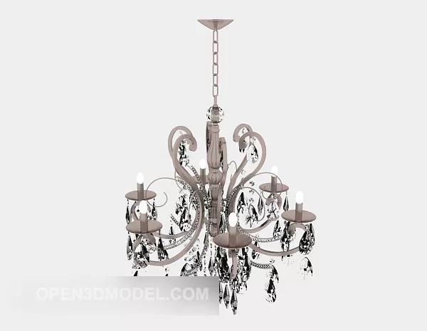 Grey Crystal Chandelier 3d model Grey Crystal Chandelier 3d model