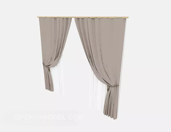 Grey Curtain 3d model Grey Curtain 3d model
