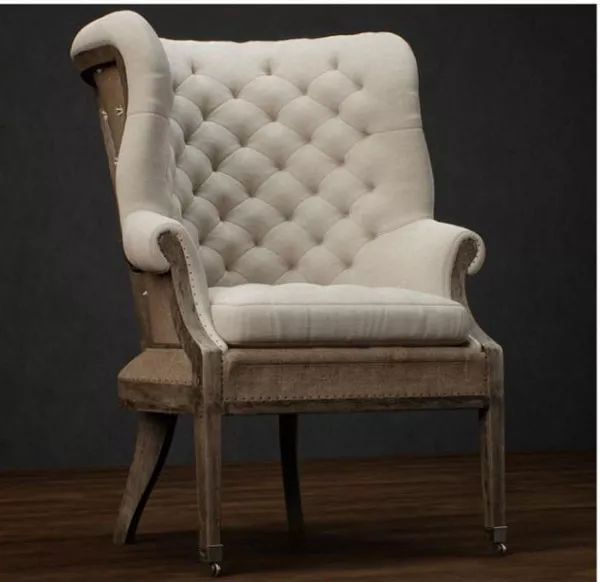 Grey European High-back Chair 3d model Grey European High-back Chair 3d model