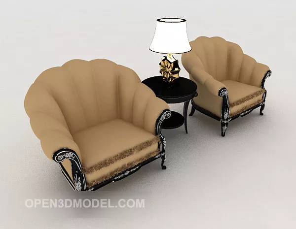 Grey European Single Sofa Design 3d model Grey European Single Sofa Design 3d model