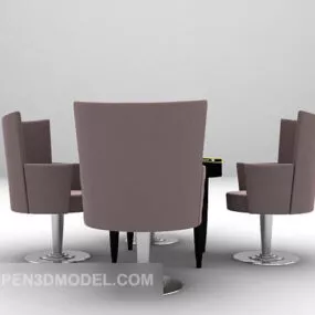 Fabric European Table And Chair Set 3d model