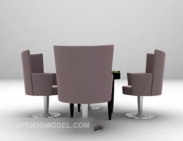 Fabric European Table And Chair Set 3d model Fabric European Table And Chair Set 3d model