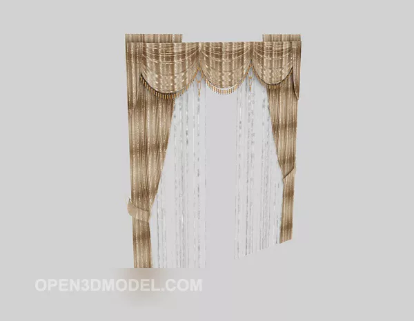 Grey Home Curtain 3d model Grey Home Curtain 3d model